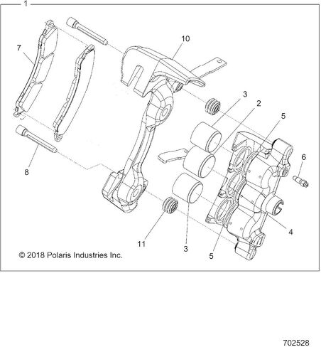 Polaris RZR 3-Piston Brake Caliper Assembly, Front, Right, Genuine OEM Part 1913767, Qty 1 in Saudi Arabia