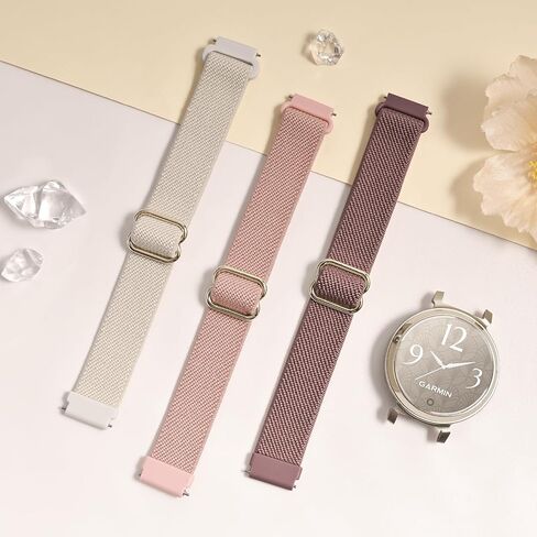 3 حزمة نايلون نايلون متوافقة مع Garmin Lily 2 ، أحزمة حلقة نايلون مرنة 14 ملم ، حزام سريع للاستبدال المعصمين لليلي 2 كلاسيكي/نشط مراقبة ذكية للنساء in Kuwait