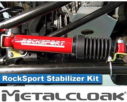 Rocksport Red Steering Stabilizer Kit من MetalCloak ، لـ JK Wrangler ، توفر صمامًا إضافيًا ، وأداء محسّن ، و STERING DAMPENER ، وتركيب سهل ، مصنوع في الولايات المتحدة الأمريكية in Saudi Arabia