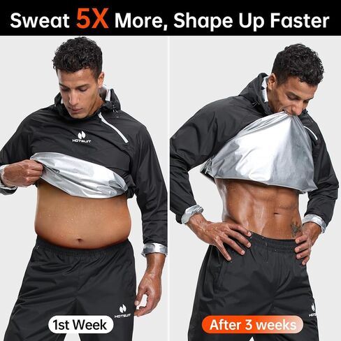 HOTSUIT Sauna Jacket for Men Weight Loss Workout Vest Sauna Shirts, Red, L in Saudi Arabia