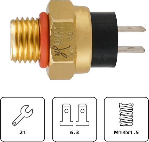مستشعر التبديل الحراري المروحة المروحة الرادياتير 85 (± 3) ° C-ON ، 75 (± 5) ° C-OFF متوافق مع KTM 450 EXC Factory 2005 2011 2007 500 XC-W 2012-2013 525 XC-W 2007 530/450 XCR-W 2002 in Saudi Arabia