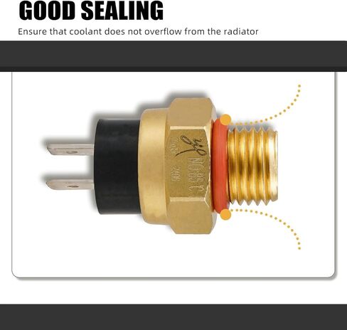 مستشعر التبديل الحراري المروحة المروحة الرادياتير 85 (± 3) ° C-ON ، 75 (± 5) ° C-OFF متوافق مع KTM 450 EXC Factory 2005 2011 2007 500 XC-W 2012-2013 525 XC-W 2007 530/450 XCR-W 2002 in Saudi Arabia