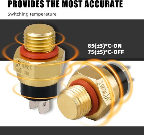 مستشعر التبديل الحراري المروحة المروحة الرادياتير 85 (± 3) ° C-ON ، 75 (± 5) ° C-OFF متوافق مع KTM 450 EXC Factory 2005 2011 2007 500 XC-W 2012-2013 525 XC-W 2007 530/450 XCR-W 2002 in Saudi Arabia