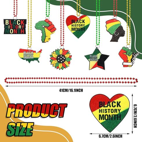 48 Pcs Juneteenth Rubber Bracelets Beaded Necklaces Set, Includes 24 June 19th 1865 Rubber Bracelets Black African Silicone Wristbands 24 Necklaces Bead for Juneteenth Party Favors Supplies in Kuwait