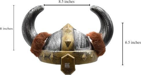 Nicky Bigs Novelties Men’s And Women’s Nordic Viking Helmet Dragon Trainer Costume Accessory with Faux Fur Horns Plastic Medieval Barbarian Hat One Size Fits Most in Saudi Arabia