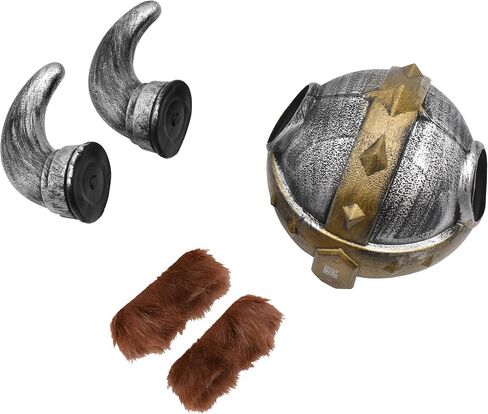 Nicky Bigs Novelties Men’s And Women’s Nordic Viking Helmet Dragon Trainer Costume Accessory with Faux Fur Horns Plastic Medieval Barbarian Hat One Size Fits Most in Saudi Arabia