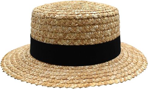 Nicky Bigs Novelties Adult Straw Panama Boater Skimmer Hat Gatsby Roaring Barbershop Quartet Amish Hats Costume Accessory in Saudi Arabia