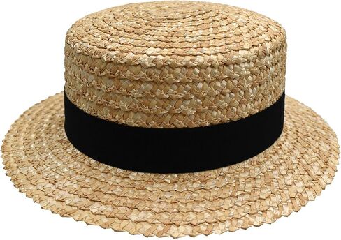 Nicky Bigs Novelties Adult Straw Panama Boater Skimmer Hat Gatsby Roaring Barbershop Quartet Amish Hats Costume Accessory in Saudi Arabia