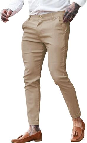 Men's Spring and Summer Solid Color Twill Stretch Fashion Youth Street Slim Pencil Skinny Suit Pants in Saudi Arabia