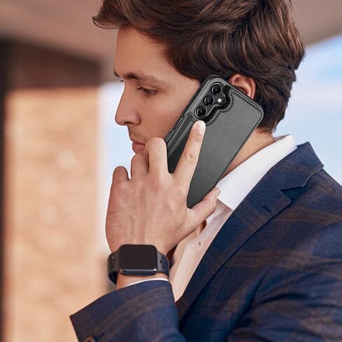 حافظة هاتف بمحفظة لهاتف Samsung Galaxy A14 5G مع حامل بطاقة [حماية جلدية RFID] [حافظات بسحاب بمشبك مغناطيسي خلفي] غطاء مقاوم للصدمات للرجال والنساء لهاتف Samsung A14 بني in Kuwait