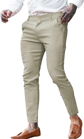 Men's Spring and Summer Solid Color Twill Stretch Fashion Youth Street Slim Pencil Skinny Suit Pants in Saudi Arabia
