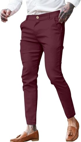 Men's Spring and Summer Solid Color Twill Stretch Fashion Youth Street Slim Pencil Skinny Suit Pants in Saudi Arabia