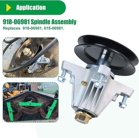 918-06981 Spindle Assembly Pre-Greased Replaces 618-06981, 918-06981, 618 06981, 918 06981, 61806981, 91806981 for Cub Cadet XT1-LT50, XT2-LX50 Lawn Tractors in Kuwait
