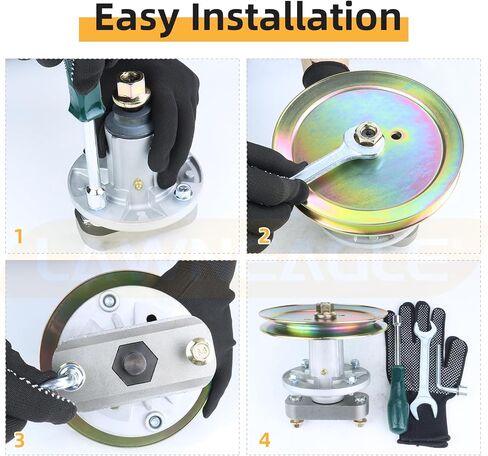 2 Pack GY20785 Spindle Assembly with GX20367 Pulley Replaces John Deere GY20785 GY20050 John Deere L100 Spindle John Deere L110 Spindle for John Deere L100 L105 L110 L111 L118 Lawn Tractors in Kuwait