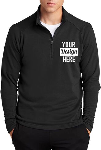 INK STITCH Custom Men St273 Design Your Own Stitching Logo Texts French Terry Lightweight Half Zip Pullover in Saudi Arabia
