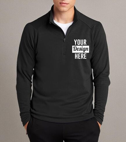 INK STITCH Custom Men St273 Design Your Own Stitching Logo Texts French Terry Lightweight Half Zip Pullover in Saudi Arabia