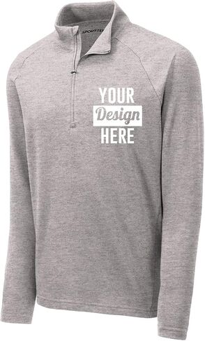INK STITCH Custom Men St273 Design Your Own Stitching Logo Texts French Terry Lightweight Half Zip Pullover in Saudi Arabia