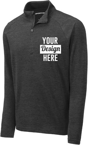 INK STITCH Custom Men St273 Design Your Own Stitching Logo Texts French Terry Lightweight Half Zip Pullover in Saudi Arabia