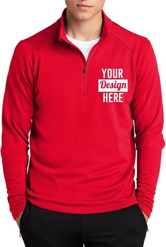 INK STITCH Custom Men St273 Design Your Own Stitching Logo Texts French Terry Lightweight Half Zip Pullover in Saudi Arabia