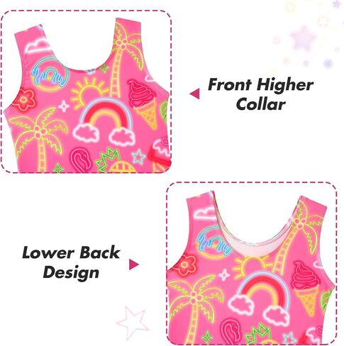 2 Packs Gymnastics Leotards for Girls Toddler Dance Biketards Tumbling Outfit Rainbow Biketard with Shorts in Kuwait
