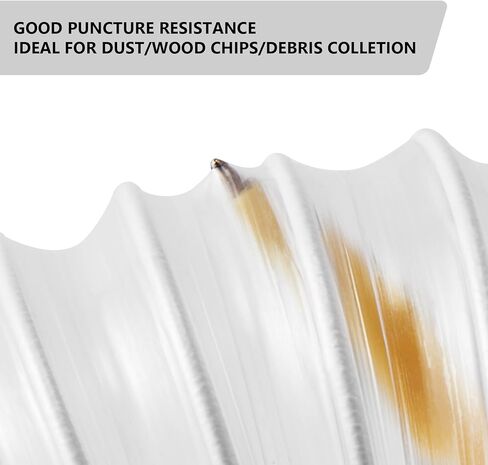 خرطوم جمع الغبار الشفاف من البولي فينيل كلوريد مقاس 2 1/2 بوصة × 10 بوصات، خرطوم جمع الدخان المقاوم للثقب مع 4 قطع من مشابك خرطوم الفولاذ المقاوم للصدأ، خرطوم جامع لحطام أخشاب الغبار in Kuwait