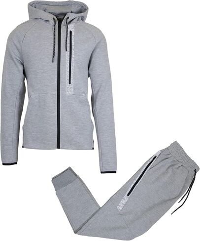 Galaxy by Harvic 2-Pack Men Men Mens Full Zip Tech Fleece Hoodie و Jogger 2 قطعة مع تصميم تقليم عاكس in Kuwait