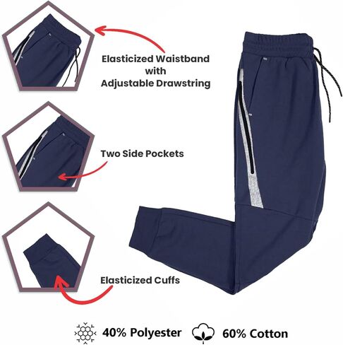 Galaxy by Harvic 2-Pack Men Men Mens Full Zip Tech Fleece Hoodie و Jogger 2 قطعة مع تصميم تقليم عاكس in Kuwait