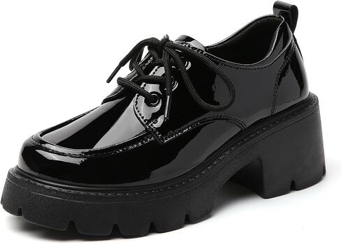منصة أحذية Oxford للنساء Oxfords Lace-Up Oxford Heels Heels Fashion Business أحذية غير رسمية مريحة للأحذية الأنيقة. in Kuwait