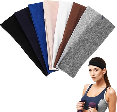 8Pcs Stretch Headbands for Women Non Slip Sports Stretchy Sweat Headband 2.3 inch Wide for Workout Yoga Running, Head Bands for Women's Hair in Saudi Arabia