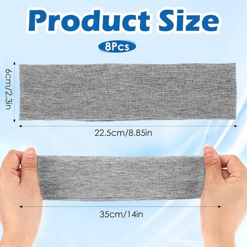 8Pcs Stretch Headbands for Women Non Slip Sports Stretchy Sweat Headband 2.3 inch Wide for Workout Yoga Running, Head Bands for Women's Hair in Saudi Arabia