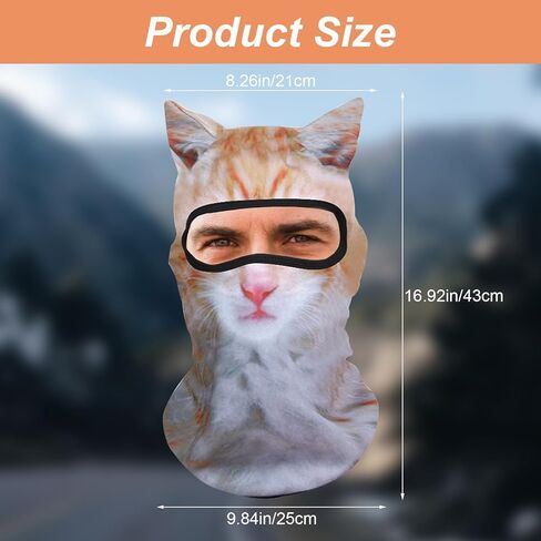 3D Cat Ski Mask Balaclava مع آذان للأنشطة في الهواء الطلق الموسيقية المهرجانات الموسيقية الهزلة حزب الهالوين حزب القطط. in Saudi Arabia