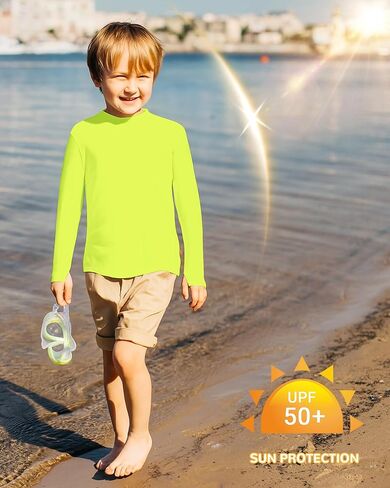 UPF 50+ واقي الطفح الطفح الطفح طويل الأكمام ثقب الأشعة فوق البنفسجية حماية أشعة الشمس قميص للأطفال in Kuwait