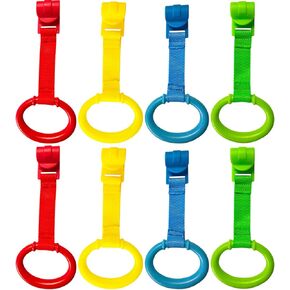 8pcs Baby سحب حلقات ، 4 ألوان Playpen حلقات السحب ، معلقة ملحقات سرير مساعدة للمشي البلاستي in Kuwait