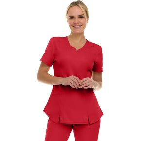Medichic Scrubs Women's V-Deac Nock Nock Nock Fashion Scrub Top مع اثنين من الجيوب ، نسيج رعاية فلي in Kuwait