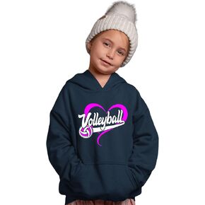 Go All Out Volleyball Heart Design Gift Idea Mens Women Youth Sweatshirt Hoodie in Kuwait