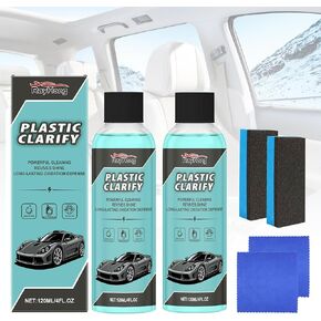 2 Pcs Plastic Clarify For Cars, Plastic Clarify, Waterless Spray Wax, All-In-One Detailer For Car Interiors & Exteriors, Plastic Rubber Leather Restorer For Cars-120 ML in Saudi Arabia
