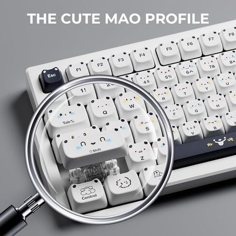 Japanese Keycaps - BOW Keycaps 75 Percent,White XDA PBT Key caps Dye-Sublimation,Custom Keyboard Keycaps Set for 61/64/68/84/87/100/104/108 Cherry MX Mechanical Keyboard - White/Black in Saudi Arabia