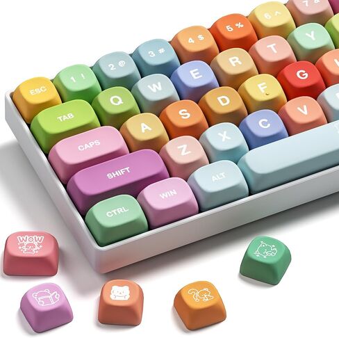 أغطية المفاتيح اليابانية - أغطية مفاتيح BOW 75 بالمائة، أغطية مفاتيح XDA PBT باللون الأبيض صبغ التسامي، مجموعة أغطية مفاتيح لوحة المفاتيح المخصصة للوحة المفاتيح الميكانيكية 61/64/68/84/87/100/104/108 Cherry MX - أبيض/أسود in Kuwait