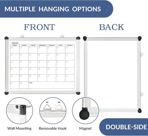 LUCYCAZ Dry Erase Board for Fridge - Magnetic White Board, Small White Board Dry Erase, 16" x 12" Double-Sided Weekly Dry Erase Board with 4 Powerful Magnets and 3 Markers in Saudi Arabia