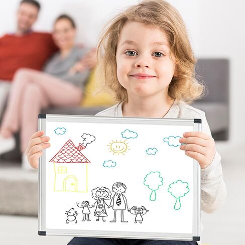 LUCYCAZ Dry Erase Board for Fridge - Magnetic White Board, Small White Board Dry Erase, 16" x 12" Double-Sided Weekly Dry Erase Board with 4 Powerful Magnets and 3 Markers in Saudi Arabia