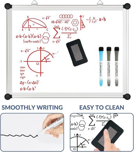 LUCYCAZ Dry Erase Board for Fridge - Magnetic White Board, Small White Board Dry Erase, 16" x 12" Double-Sided Weekly Dry Erase Board with 4 Powerful Magnets and 3 Markers in Saudi Arabia