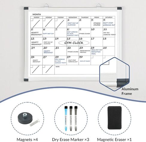 LUCYCAZ Dry Erase Board for Fridge - Magnetic White Board, Small White Board Dry Erase, 16" x 12" Double-Sided Weekly Dry Erase Board with 4 Powerful Magnets and 3 Markers in Saudi Arabia