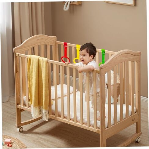 8pcs baby سحب حلقات ، 4 ألوان Playpen حلقات السحب ، معلقة ملحقات سرير مساعدين للمشي البلاستي in Kuwait