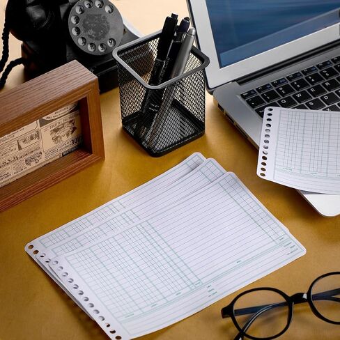 200 Pcs Ledger Sheets 5" x 8.5" Extra Sheets Ledger Paper for Bookkeeping Columnar Pad for Business Accounts Payable Receivable with Debit Credit Balance Columns in Saudi Arabia