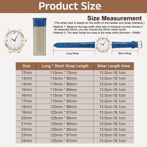 uxcell Quick Release Genuine Leather Watch Band Embossed Pattern Leather Watch Strap Replacement for Men Women in Saudi Arabia