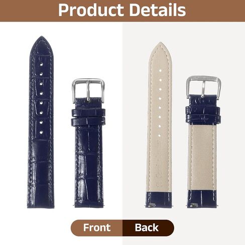 uxcell Quick Release Genuine Leather Watch Band Embossed Pattern Leather Watch Strap Replacement for Men Women in Saudi Arabia