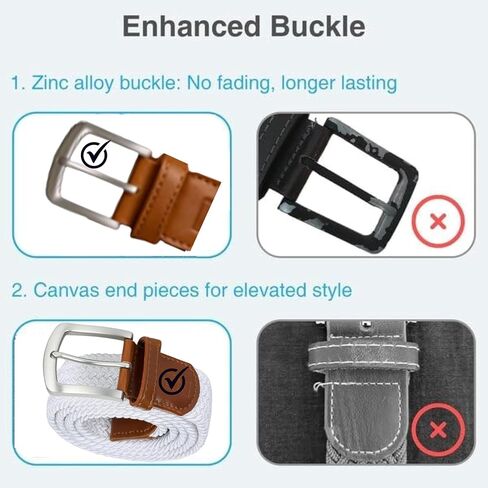 Perfect Fit Men's Woven Stretch Golf Belt with No-Hole Design | Metal-Reinforced Design, Resisting Breakage and Rust in Saudi Arabia