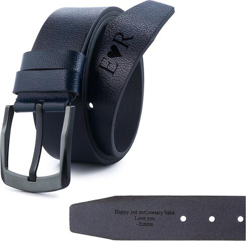 Personalized Leather Belt for Men – Custom Engraved Gift – Premium Genuine Leather Belt for Casual & Dress Wear in Kuwait