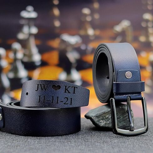 Personalized Leather Belt for Men – Custom Engraved Gift – Premium Genuine Leather Belt for Casual & Dress Wear in Kuwait