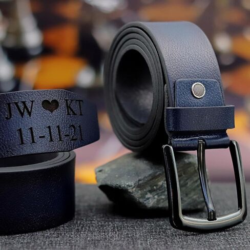 Personalized Leather Belt for Men – Custom Engraved Gift – Premium Genuine Leather Belt for Casual & Dress Wear in Kuwait